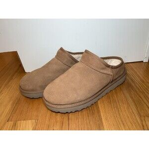 UGG Shoes Womens Size 9 Brown Suede Shearling Mule Slippers Slip On Cozy
